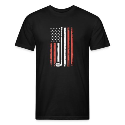 Patriotic Golf T-Shirt | American Flag Golf - Unisex Poly/Cotton T-Shirt