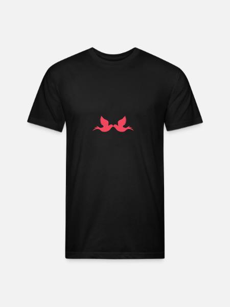 Love birds - Unisex Poly/Cotton T-Shirt - black