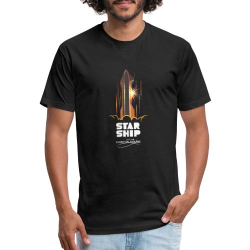 Star Ship Mars - Dark - With Logo - Men’s Fitted Poly/Cotton T-Shirt