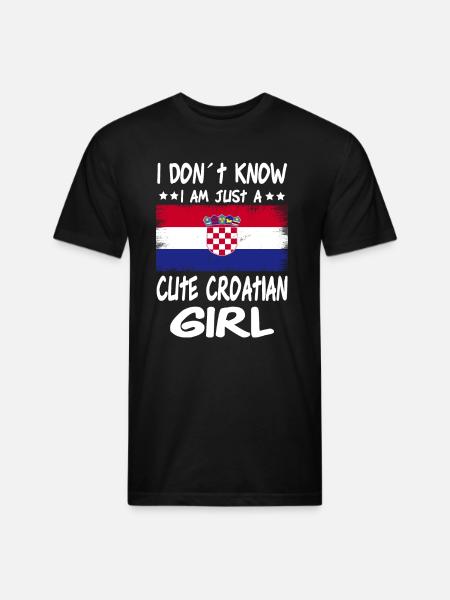 Just a girl Croatian - Unisex Poly/Cotton T-Shirt - black