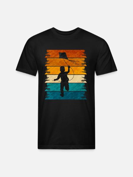 Kite Flying - Unisex Poly/Cotton T-Shirt - black