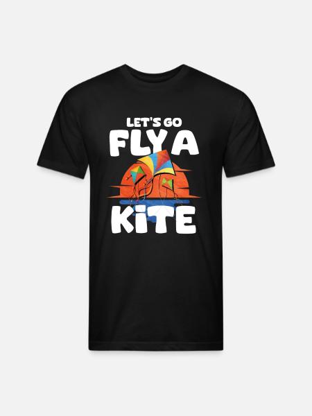 Kite Flying - Unisex Poly/Cotton T-Shirt - black