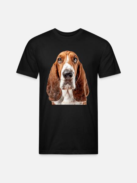 Basset Hound - Unisex Poly/Cotton T-Shirt - black