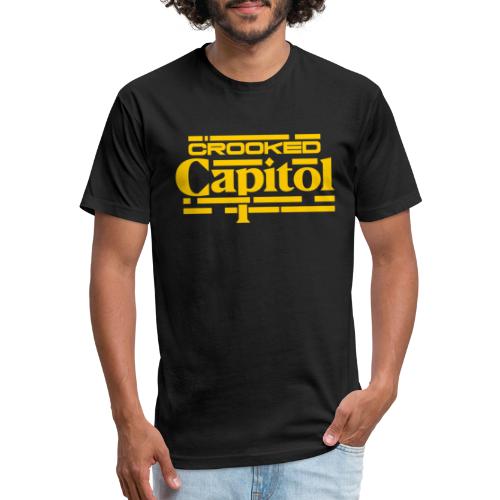 Crooked Capitol Logo Gold - Men’s Fitted Poly/Cotton T-Shirt