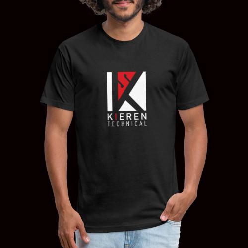 White Logo plain - Men’s Fitted Poly/Cotton T-Shirt