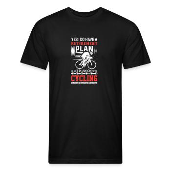 Funny Bicycle Retirement Plan Cycling T Shirt - Unisex Poly/Cotton T-Shirt - black - Front - Jose (178cm)