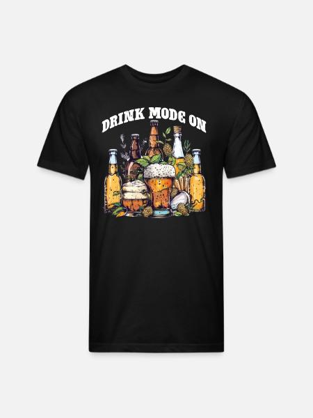 Drink Mode On - Unisex Poly/Cotton T-Shirt - black