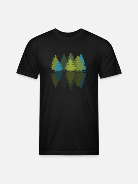 Forest Pine Trees - Unisex Poly/Cotton T-Shirt - black