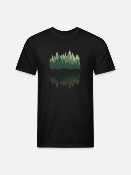 Forest Pine Trees - Unisex Poly/Cotton T-Shirt - black