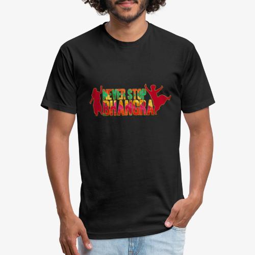 NEVER STOP BHANGRA - Men’s Fitted Poly/Cotton T-Shirt