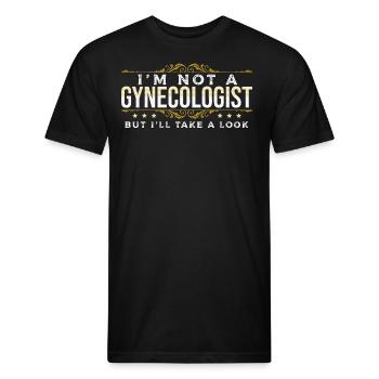 inappropriate Dark Humor People Gynecologist - Unisex Poly/Cotton T-Shirt - black - Front - Jose (178cm)