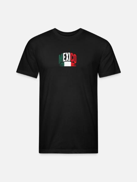 Mexico Flag - Unisex Poly/Cotton T-Shirt - black