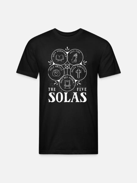 5 Solas, Protestant Christian Reformation - Unisex Poly/Cotton T-Shirt - black