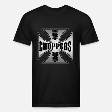 west coast chopper Black iron cross' Men's T-Shirt | Spreadshirt