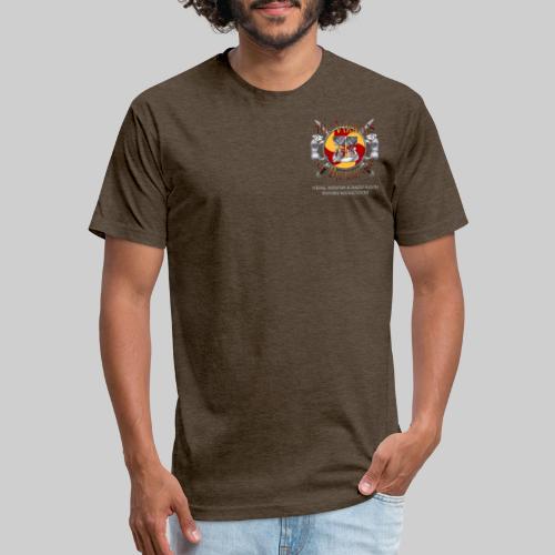 Bjornstad pocket logo/Raze a village - Men’s Fitted Poly/Cotton T-Shirt