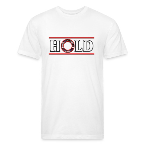 BIG HOLD Filled Circle + OMIllionnaire Filled - Men’s Fitted Poly/Cotton T-Shirt