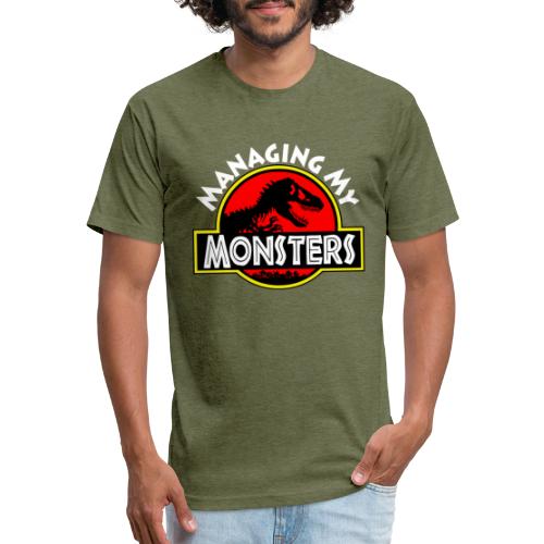 Managing my monsters - Men’s Fitted Poly/Cotton T-Shirt