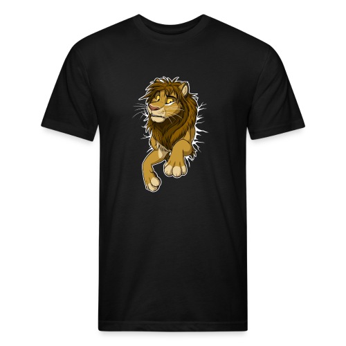 STUCK Lion (white cracks) - Men’s Fitted Poly/Cotton T-Shirt
