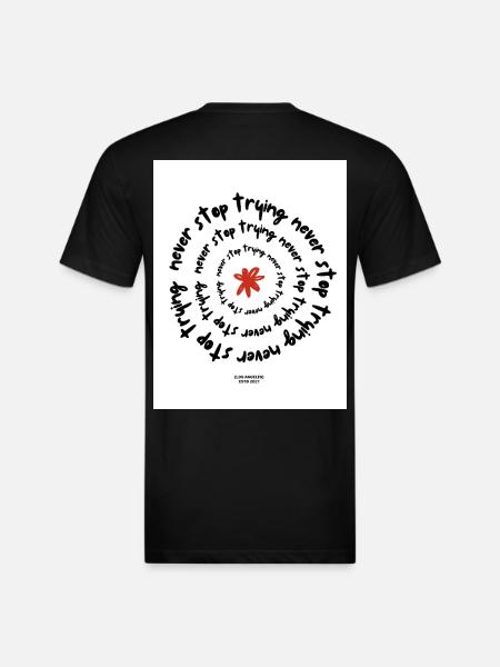 Never Stop Trying - Unisex Poly/Cotton T-Shirt - black
