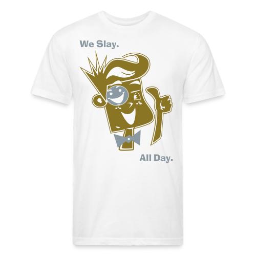 We Slay All Day Shiny Shirt Metallic Silver & Gold - Unisex Poly/Cotton T-Shirt