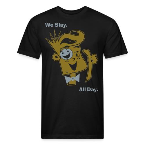 We Slay All Day Shiny Shirt Metallic Silver & Gold - Unisex Poly/Cotton T-Shirt