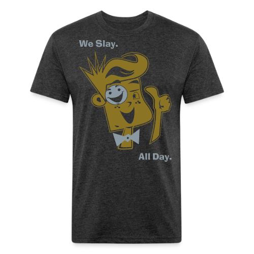 We Slay All Day Shiny Shirt Metallic Silver & Gold - Unisex Poly/Cotton T-Shirt