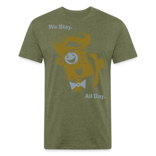 We Slay All Day Shiny Shirt Metallic Silver & Gold - Unisex Poly/Cotton T-Shirt