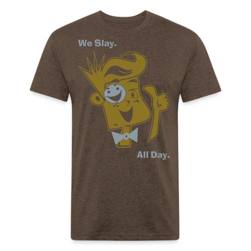 We Slay All Day Shiny Shirt Metallic Silver & Gold - Unisex Poly/Cotton T-Shirt