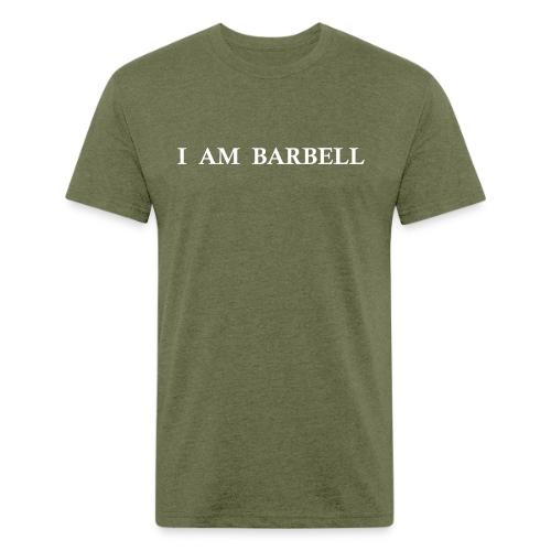 I AM BARBELL white logo - elbow - Unisex Poly/Cotton T-Shirt