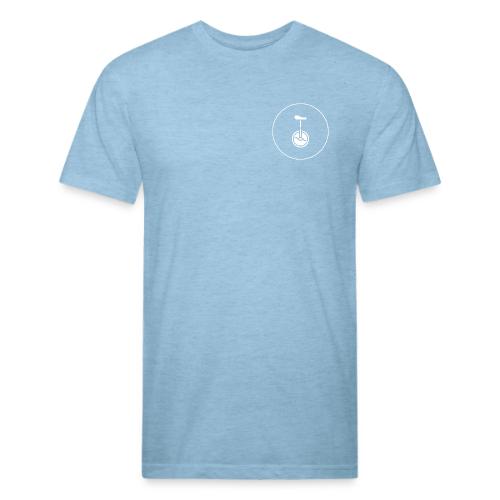 Unicycle Logo White - Unisex Poly/Cotton T-Shirt