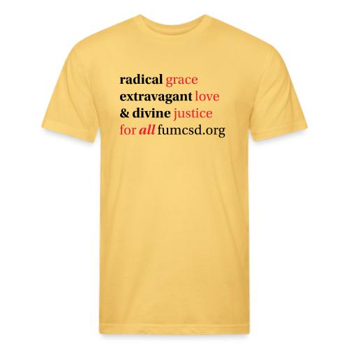 Grace. Love. Justice. serif font - Unisex Poly/Cotton T-Shirt