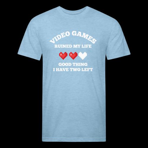 Video Games Ruined My Life (2 Hearts Left) - Unisex Poly/Cotton T-Shirt
