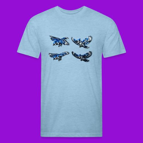 Silver Blue Jay Flight Stages - Men’s Fitted Poly/Cotton T-Shirt