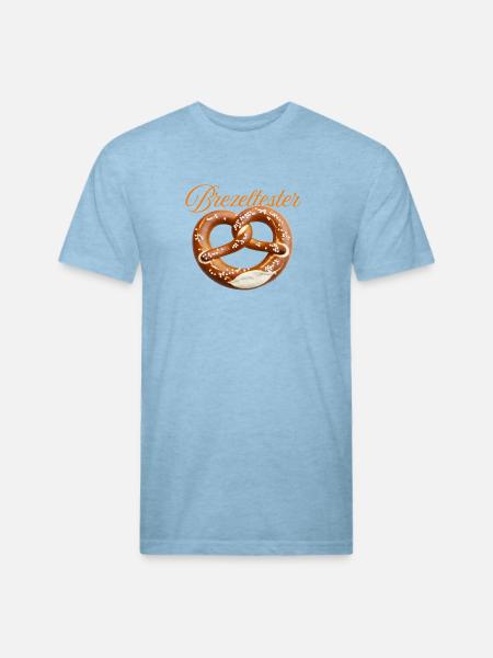 Traditional Bavarian Pretzel Design - Unisex Poly/Cotton T-Shirt - heather blue