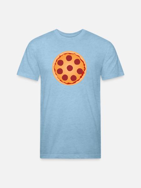 Pepperoni Pizza Slice Art - Unisex Poly/Cotton T-Shirt - heather blue