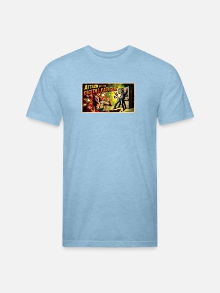 Attack of the Digital Fatigue - Unisex Poly/Cotton T-Shirt - heather blue