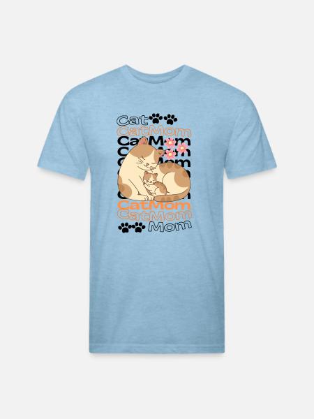 MomCat - Unisex Poly/Cotton T-Shirt - heather blue