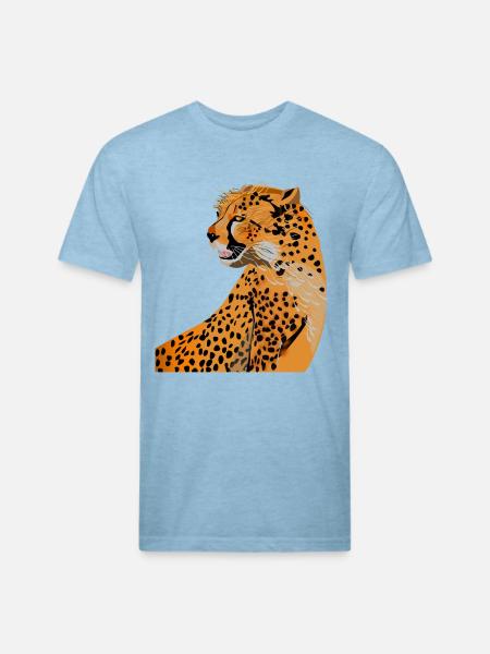 Cheetah - Unisex Poly/Cotton T-Shirt - heather blue