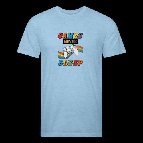 Games Never Sleep Rainbow - Unisex Poly/Cotton T-Shirt