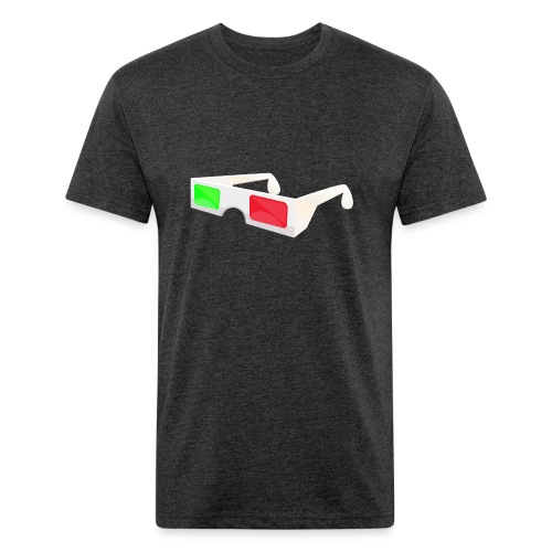 3D red green glasses - Fitted Cotton/Poly T-Shirt by Next Level