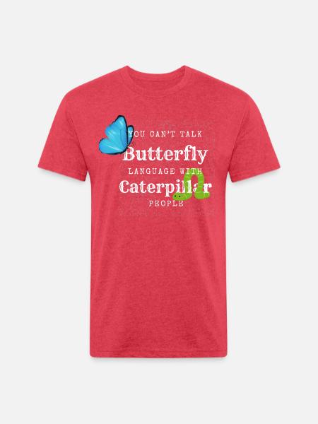 Butterfly Language Tee - Unisex Poly/Cotton T-Shirt - heather red