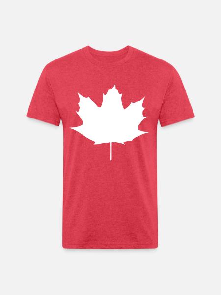 Maple Leaf - Unisex Poly/Cotton T-Shirt - heather red