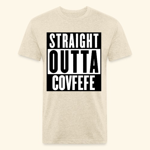 STRAIGHT OUTTA COVFEFE - Men’s Fitted Poly/Cotton T-Shirt