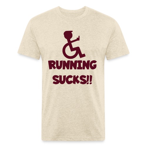 Running sucks for wheelchair users - Men’s Fitted Poly/Cotton T-Shirt