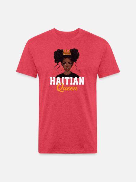 Haitian princess, haiti - Unisex Poly/Cotton T-Shirt - heather red