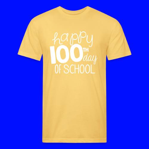 Happy 100th Day of School Chalk Teacher T-Shirt - Unisex Poly/Cotton T-Shirt