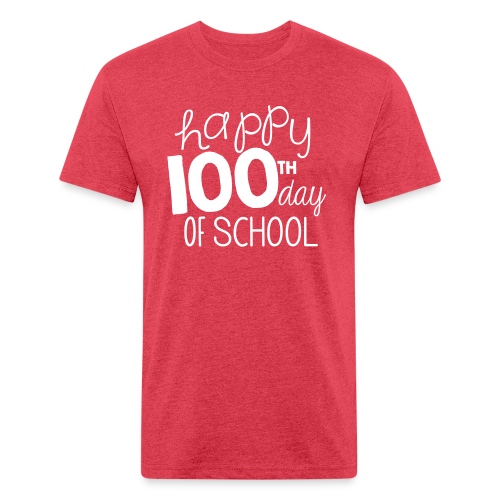 Happy 100th Day of School Chalk Teacher T-Shirt - Men’s Fitted Poly/Cotton T-Shirt