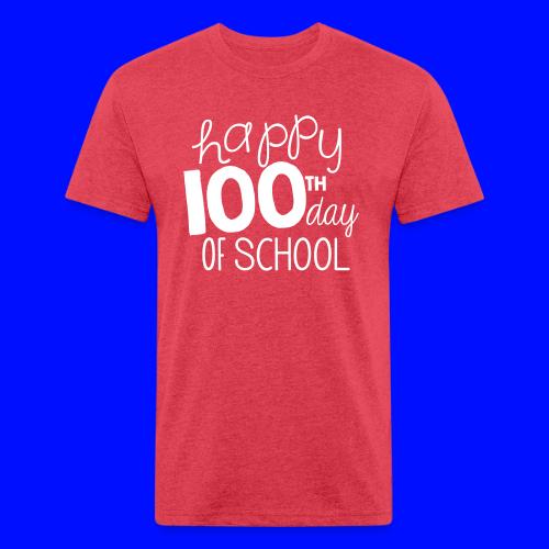 Happy 100th Day of School Chalk Teacher T-Shirt - Unisex Poly/Cotton T-Shirt