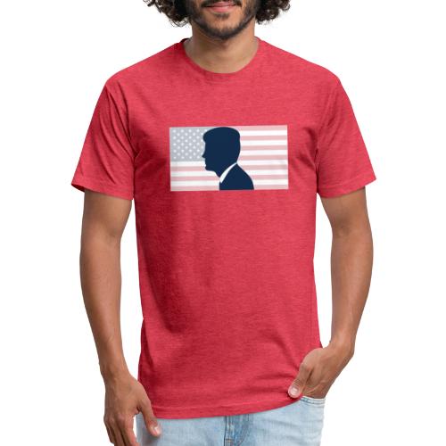 JFK With Flag - Men’s Fitted Poly/Cotton T-Shirt
