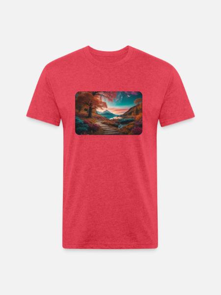 Cosmic Connection - Unisex Poly/Cotton T-Shirt - heather red